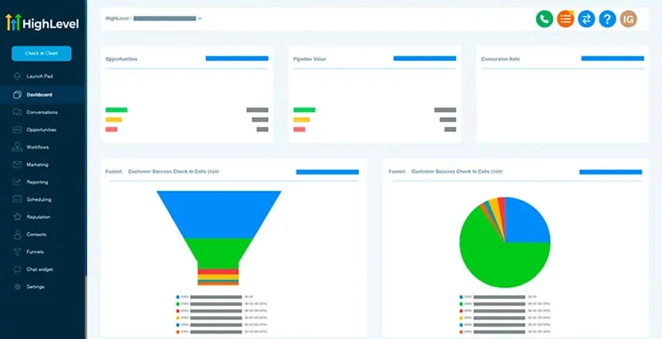 GoHighLevel Funnel Builder Interface